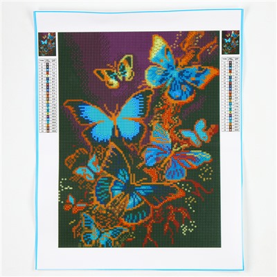 Алмазная мозаика с полным заполнением на холсте «Бабочки», 30 х 40 см