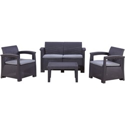 Набор мебели: диван, 2 кресла, стол, иск. ротанг, SF4-4P