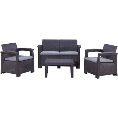 Набор мебели: диван, 2 кресла, стол, иск. ротанг, SF4-4P