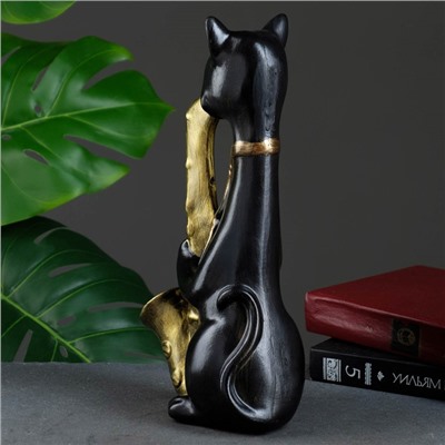 Фигура "Кот-музыкант, с саксофоном" черный, 31х16х10см