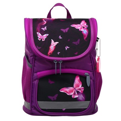 Ранец детский Сalligrata "Бабочки" + мешок для обуви, 36 х 26 х 16 см, фиолетовый