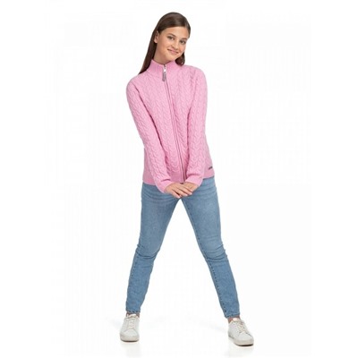 Кардиган на молнии Super Fine Merino Wool подростковый для девочек, цвет розовый