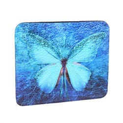 Кардхолдер с принтом Eshemoda “Бабочка кружево”, натуральная кожа, цвет синий
