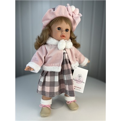 Кукла "Тина", блондинка, в платье в клетку, 42 см, арт. 602
