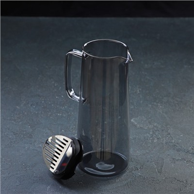 Набор питьевой из стекла Magistro «Дарк», 5 предметов: кувшин 1,35 л, 4 стакана 320 мл, цвет тёмно-серый
