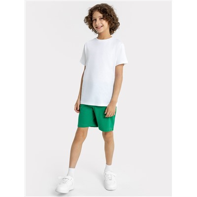 Хлопковые прямые шорты зеленого цвета для мальчиков