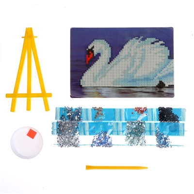 Алмазная мозаика на подставке «Лебедь», 13х19 см