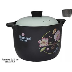 225-036 Кастрюля 6л. DIAMOND KITCHEN в под.уп.(х4)Керамика