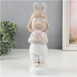 Сувенир керамика "Малышка с ушками зайчика, с сердечком" 7,5х8х24 см