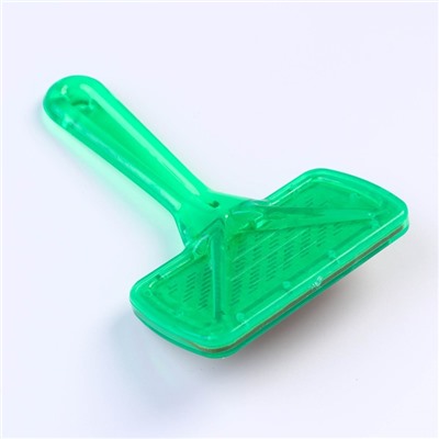 Пуходерка "Симпл" с прозрачной ручкой, с каплями, 9,5 х 13,8 см, зелёная