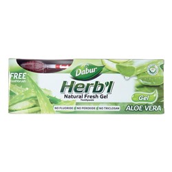 Зубная пастаDABUR Toothpaste Dabur Herb'l Aloe Vera Зубная паста с экстрактом алое  с зубной щеткой 150г