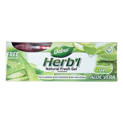 Зубная пастаDABUR Toothpaste Dabur Herb'l Aloe Vera Зубная паста с экстрактом алое  с зубной щеткой 150г