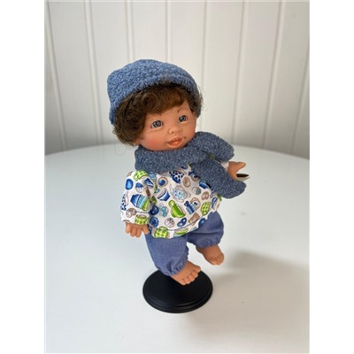 Кукла Джестито "Инфант", 18 см, в синей шапке, смеется , арт. 10000U-9