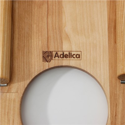 Столик - поднос для вина в форме сердца Adelica, с менажницей и складными ножками, на 2 персоны, d=30×2,8 см, берёза
