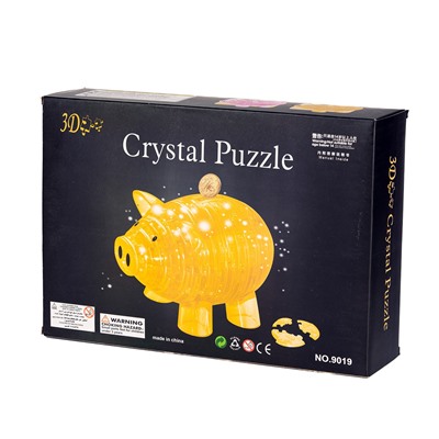 Yuxin 3D-Пазл "Большая Cвинья-Копилка" Желтая Crystal Puzzle