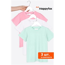 Набор футболок для девочки 3 шт. Happy Fox
