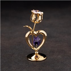 Сувенир «Тюльпан с сердцем», с кристаллами