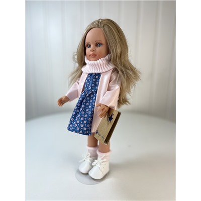 Кукла "Нина", блондинка, в розовом плаще и цветном платье, 33 см, арт. 33118