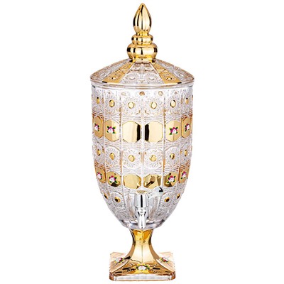 ДИСПЕНСЕР ДЛЯ НАПИТКОВ "ЛИМОНАДНИЦА LEFARD GOLD GLASS" 4,8 Л. 19*19 СМ. ВЫСОТА=52 СМ. (КОР=2ШТ.)