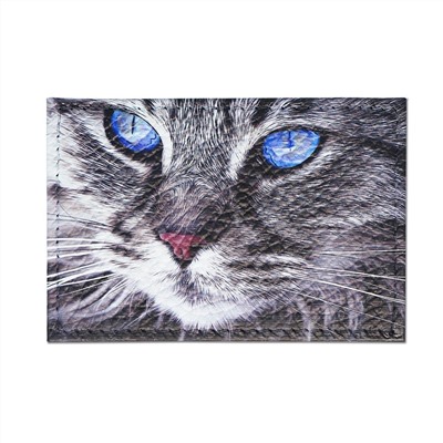 Обложка для одной карточки с принтом Eshemoda “Тигровый кот”, натуральная кожа