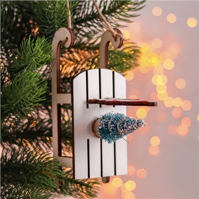 Новогодний декор с подсветкой «Дед мороз на санках» 2 круглые, 8х18х15,5 см