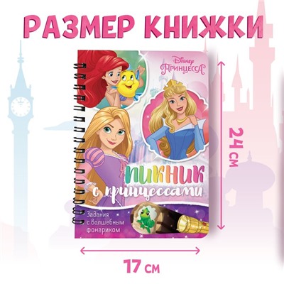 Книга с фонариком «Пикник с принцессами», 22 стр., 5 игровых разворотов, Принцессы