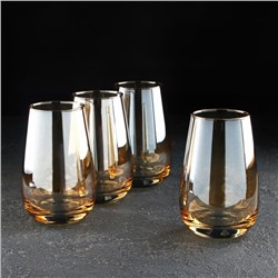 Набор высоких стеклянных стаканов «Золотой мёд», 350 мл, 4 шт