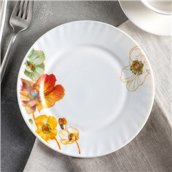 Тарелка десертная Доляна «Радужные маки», d=17,5 см, стеклокерамика