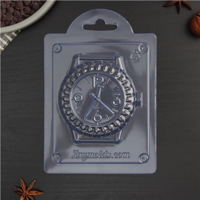 Форма для шоколада и конфет «Часы женские», 8,3×7,9×1,3 см, цвет прозрачный