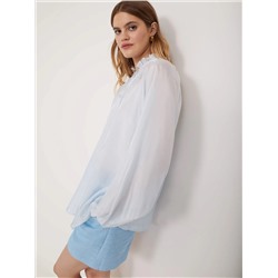 Однотонная блузка  цвет: Голубой B2871/tutrix | купить в интернет-магазине женской одежды EMKA