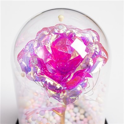 Ночник колба " Розовый цветок" LED от батареек 3хААА 11х11х22 см