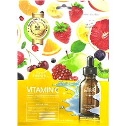 ECO BRANCH Маска для лица тканевая ВИТАМИН С ампульная Vitamin C Ampoule Essence Sheet Mask, 25 мл
