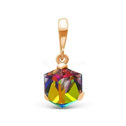 Подвеска из золочёного серебра с кристаллом Swarovski мистик зелёный 925 пробы 0044п-001vmз