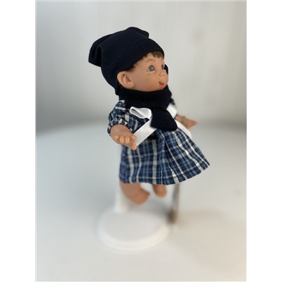 Кукла Джестито "Инфант", 18 см, в клетчатом платье, ухмыляется, арт. 10000U-17