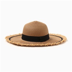 Шляпа женская MINAKU, цв.светло-коричневый, р-р 58
