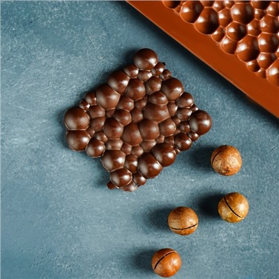 Форма силиконовая для шоколада Доляна «Воздушный», 21×10,1×1 см, цвет шоколадный
