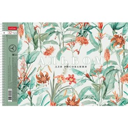 Альбом для рисования А4, 32 листа на гребне Floral collection, обложка мелованный картон, перфорация, блок 100 г/м2, МИКС