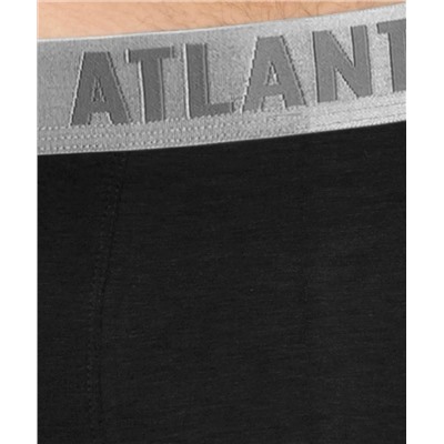 Мужские трусы шорты Atlantic, 1 шт. в уп., пима хлопок, черные, Basic BMH-012