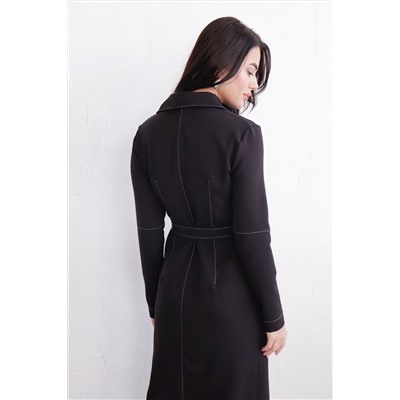 24099 Платье-рубашка чёрное (44)