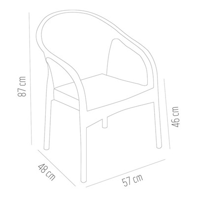 Кресло садовое "Ротанг" 64 х 58,5 х 84 см, темно-коричневый