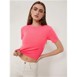 Футболка однотонная  цвет: Розовый B2838/irene | купить в интернет-магазине женской одежды EMKA
