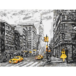 Картина по номерам на картоне ТРИ СОВЫ "Желтый Нью-Йорк", 30*40см, с акриловыми красками и кистями
