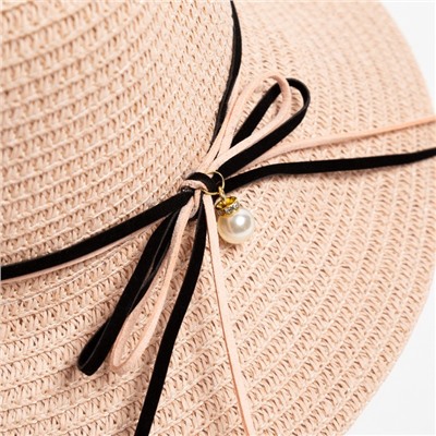 Шляпа с бантиком MINAKU цвет розовый, р-р 56-58