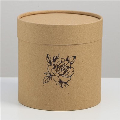 Шляпная коробка из крафта «Цветок», 15 х 15 см