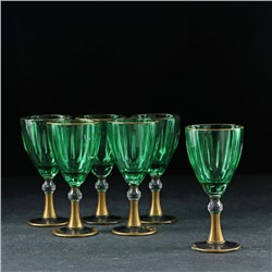 Набор бокалов стеклянных Magistro «Триумф», 280 мл, 8,9×18,5 см, 6 шт, цвет изумруд