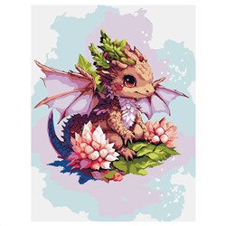 Картина по номерам на холсте ТРИ СОВЫ "Дракон", 30*40, с акриловыми красками и кистями