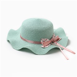 Шляпа для девочки "Милашка" MINAKU, р-р 54, цв.голубой