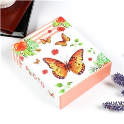 Фотоальбом на 40 фото 10х15 см "Бабочки" золотая обводка, в коробке МИКС 17х14х4,5 см
