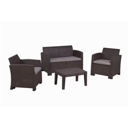 Набор мебели: диван, 2 кресла, стол, с подушкой, иск. ротанг, SF2-4P