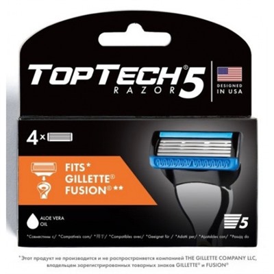 Сменные кассеты TOPTECH. Real Man Professional 5 ( 4 шт)